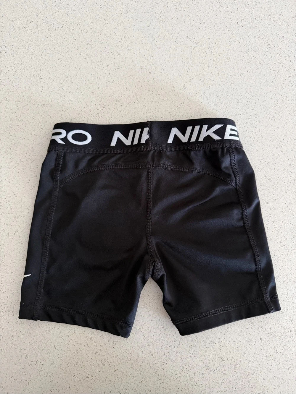 Kids Nike Pro Black Shorts with White Swoosh